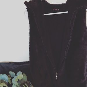 Black Faux Fur Vest